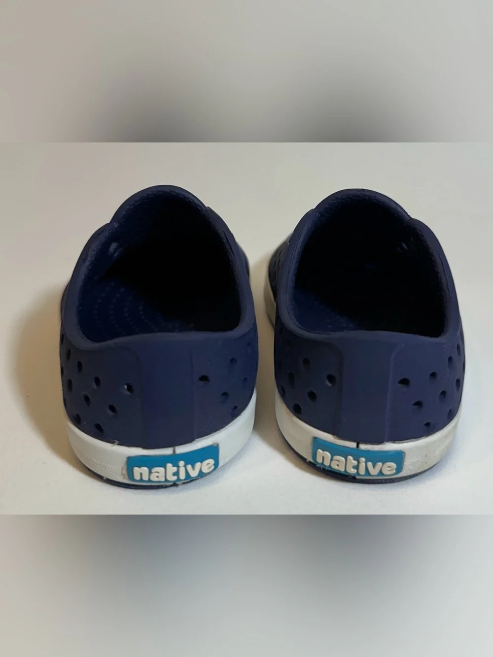 Native Kids Navy Blue Slip-On Water Shoes with White Toe